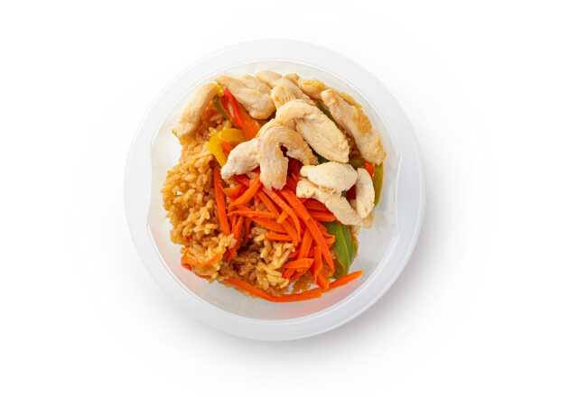 Подарок! Рис с курицей и овощами охлажденный