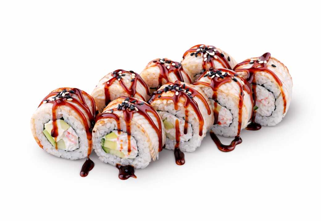 Дракон с угрем и крабом