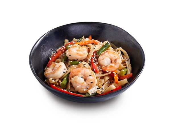 Удон с креветками