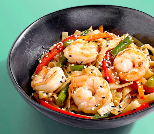 Удон с креветкой с фирменным соусом