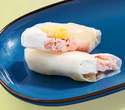 Спринг-ролл с креветкой и соусом понзу